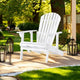 Libo Outdoor Reclining Adirondack Chair with Slanted Back | White Wood