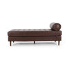 Agaro Chaise Lounger | Bolster Pillow | Brown Waffle Stitch PU Leather