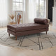 Agaro Chaise Lounger | Bolster Pillow | Brown Waffle Stitch PU Leather