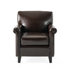 Somie Club Armchair | Rolled Arms and Square Back | Brown Faux Leather BM337073