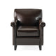 Somie Club Armchair | Rolled Arms and Square Back | Brown Faux Leather BM337073