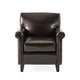Somie Club Armchair | Rolled Arms and Square Back | Brown Faux Leather