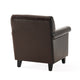 Somie Club Armchair | Rolled Arms and Square Back | Brown Faux Leather BM337073