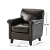 Somie Club Armchair | Rolled Arms and Square Back | Brown Faux Leather