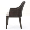 Ellish Outdoor Chair Set of 2 | Metal Legs | Brown Rattan Beige Fabric
