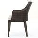 Ellish Outdoor Chair Set of 2 | Metal Legs | Brown Rattan Beige Fabric