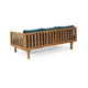 Clara Outdoor 3 Seater Daybed | Slatted Panel Teak Wood | Blue Fabric