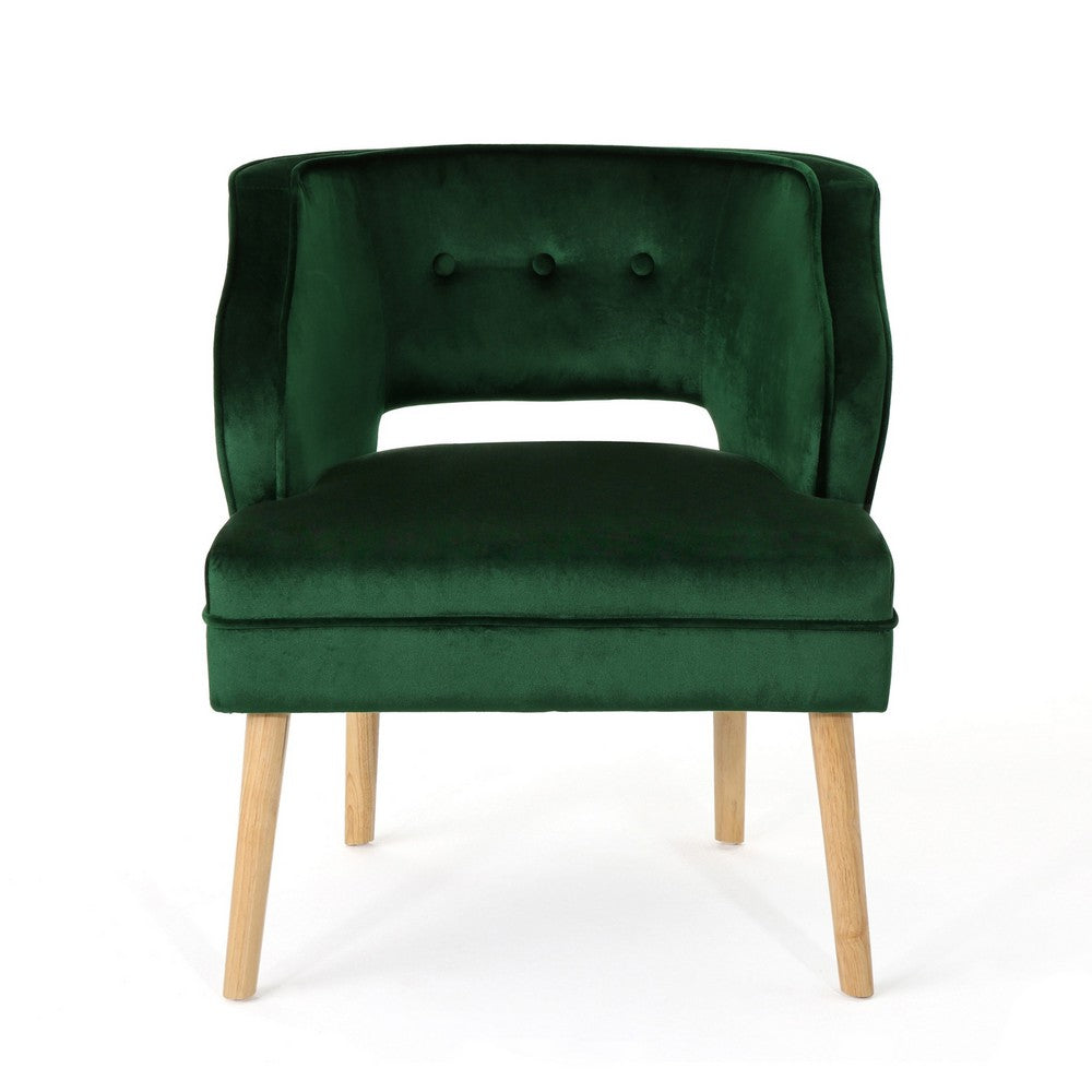 Joen Accent Armchair | Curved Back | Emerald Green Velvet