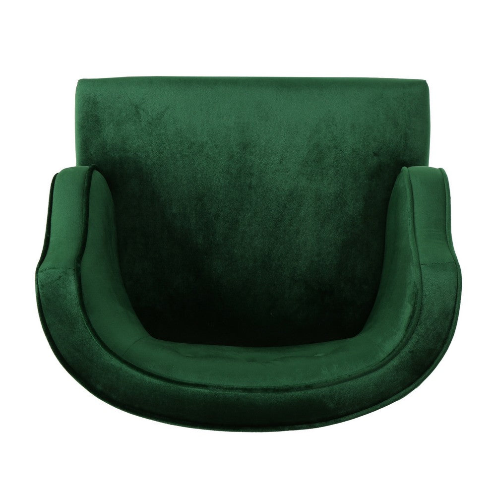 Joen Accent Armchair | Curved Back | Emerald Green Velvet
