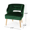 Joen Accent Armchair | Curved Back | Emerald Green Velvet