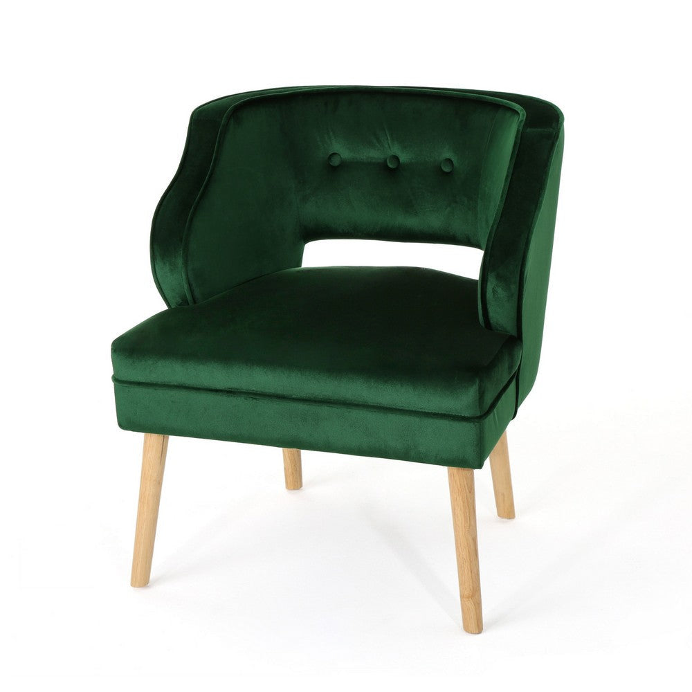 Joen Accent Armchair | Curved Back | Emerald Green Velvet