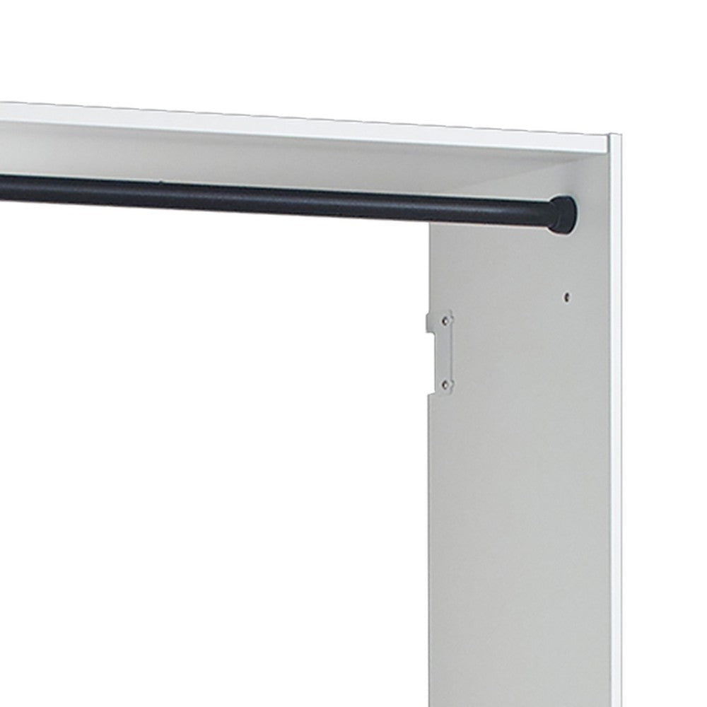 Vedz Wall Mounted Walk in Closet | 2 Hanging Rods | White Melamine