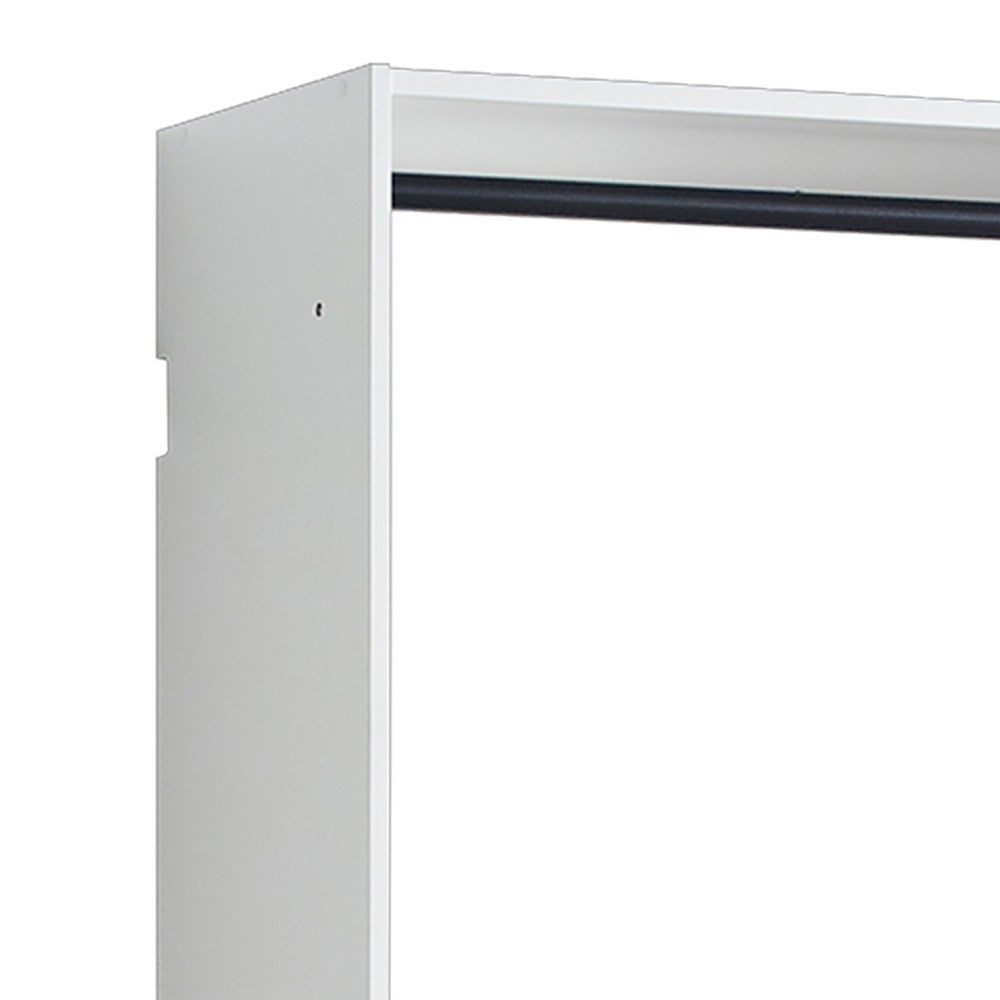 Vedz Wall Mounted Walk in Closet | 2 Hanging Rods | White Melamine