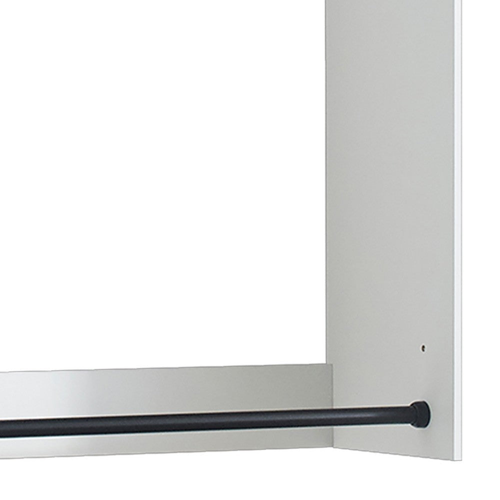 Vedz Wall Mounted Walk in Closet | 2 Hanging Rods | White Melamine