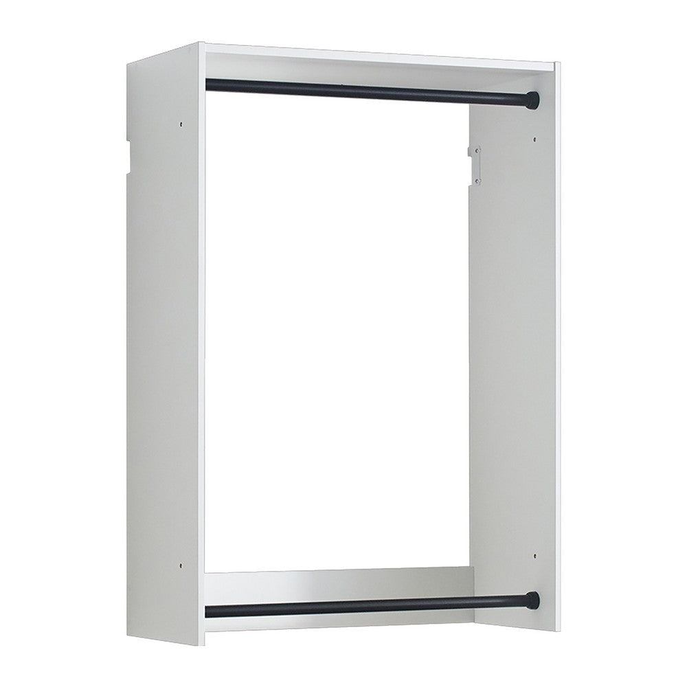 Vedz Wall Mounted Walk in Closet | 2 Hanging Rods | White Melamine