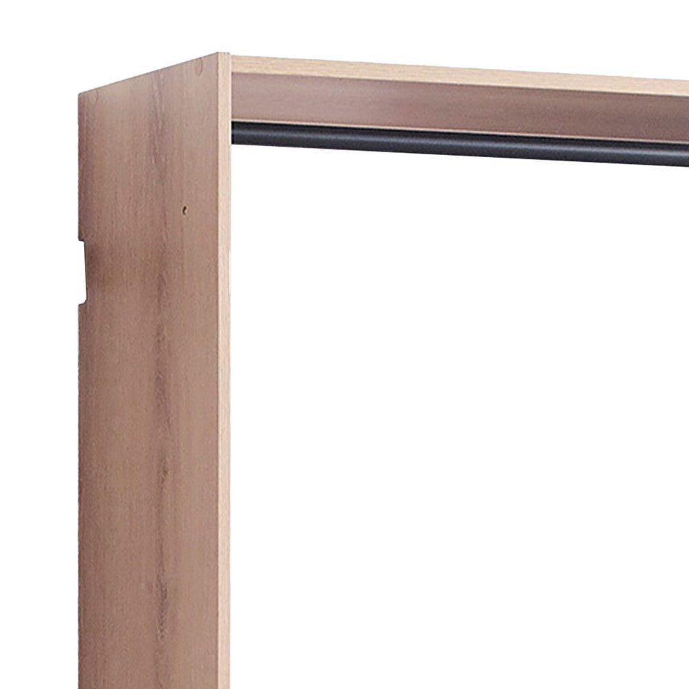 Vedz Wall Mounted Walk in Closet | 2 Hanging Rods | Oak Brown Melamine