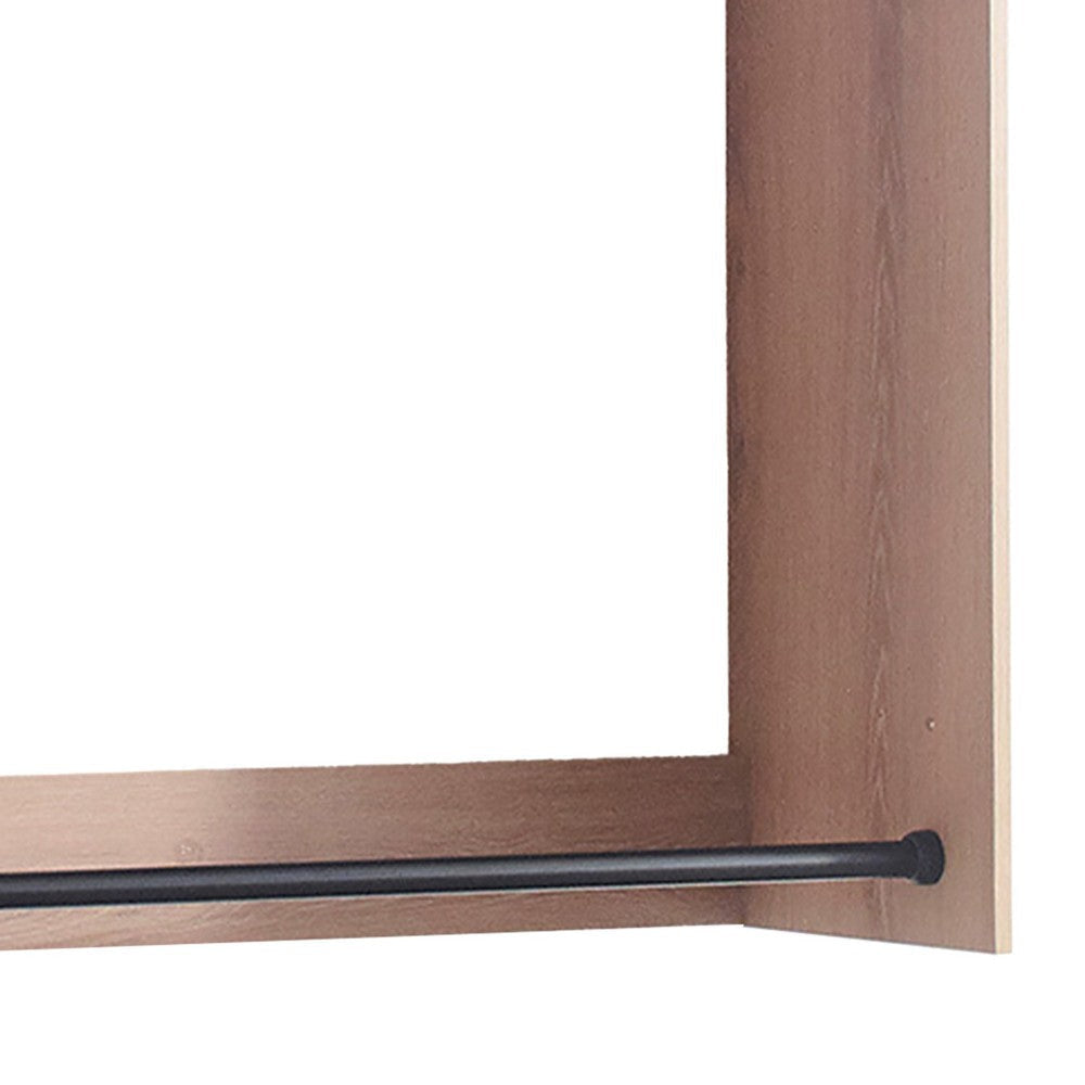 Vedz Wall Mounted Walk in Closet | 2 Hanging Rods | Oak Brown Melamine
