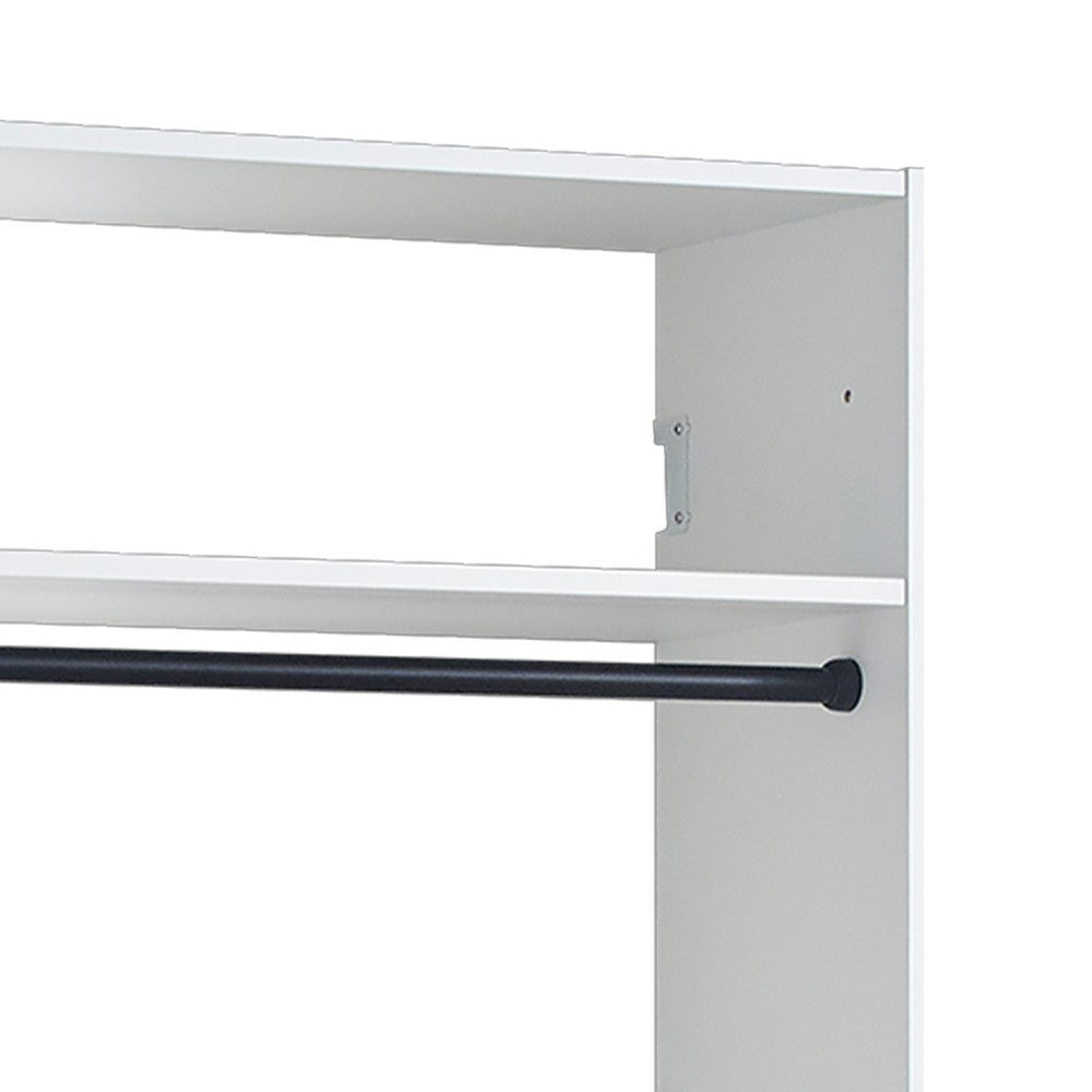 Vedz Wall Mount Walk in Closet | 1 Shelf | Hanging Rod | White