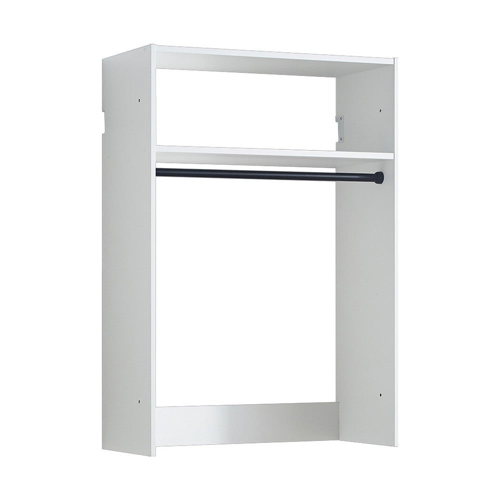 Vedz Wall Mount Walk in Closet | 1 Shelf | Hanging Rod | White
