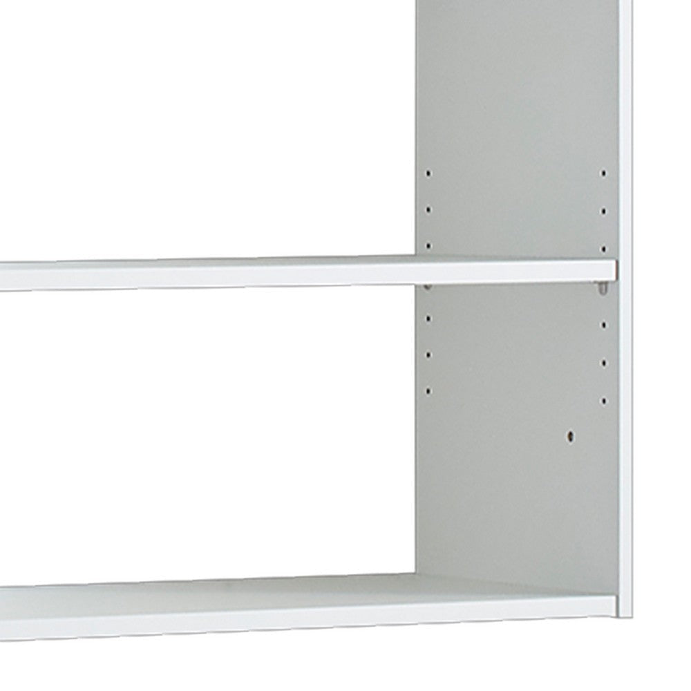Vedz Wall Mount Adjustable Shelf | 4 Open Shelves | White Melamine