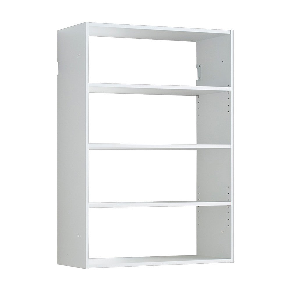 Vedz Wall Mount Adjustable Shelf | 4 Open Shelves | White Melamine