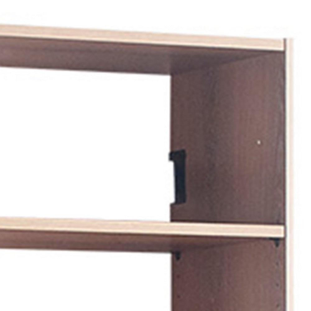 Vedz Wall Mount Adjustable Shelf | 4 Open Shelves | Oak Brown Melamine