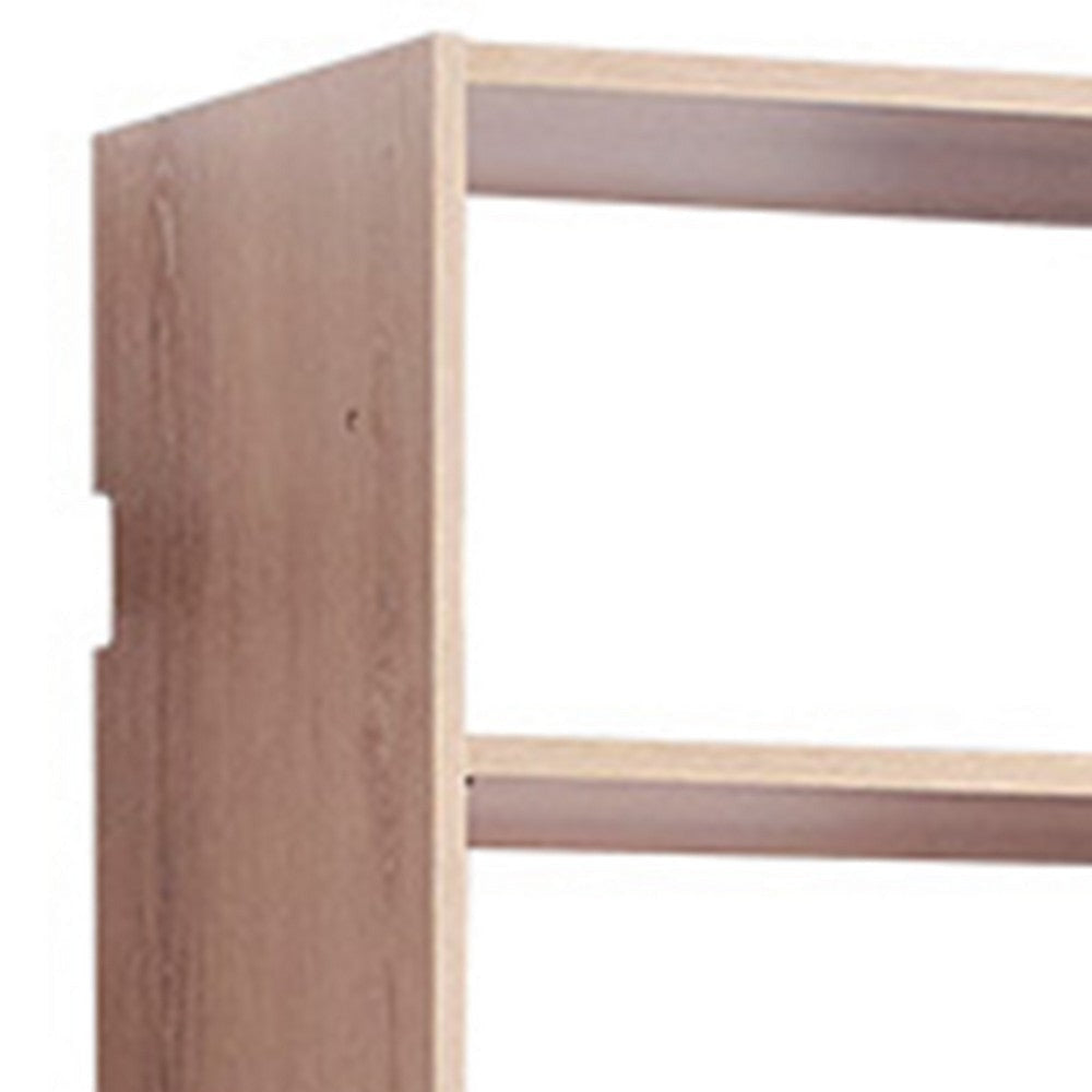 Vedz Wall Mount Adjustable Shelf | 4 Open Shelves | Oak Brown Melamine
