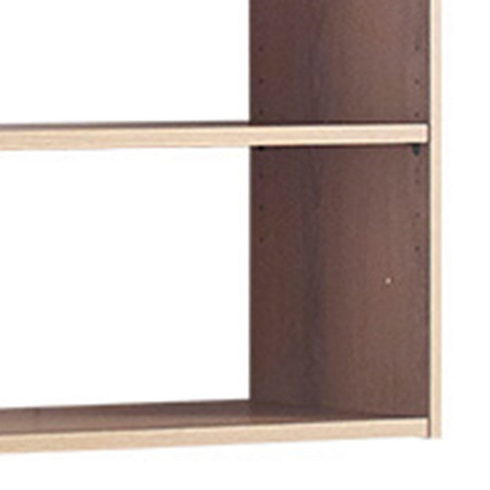 Vedz Wall Mount Adjustable Shelf | 4 Open Shelves | Oak Brown Melamine