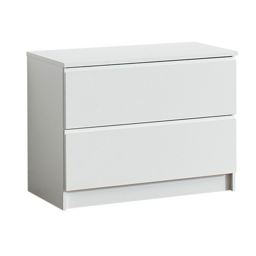 Vedz Dresser Unit with 2 Drawers | Modern White Melamine Finish