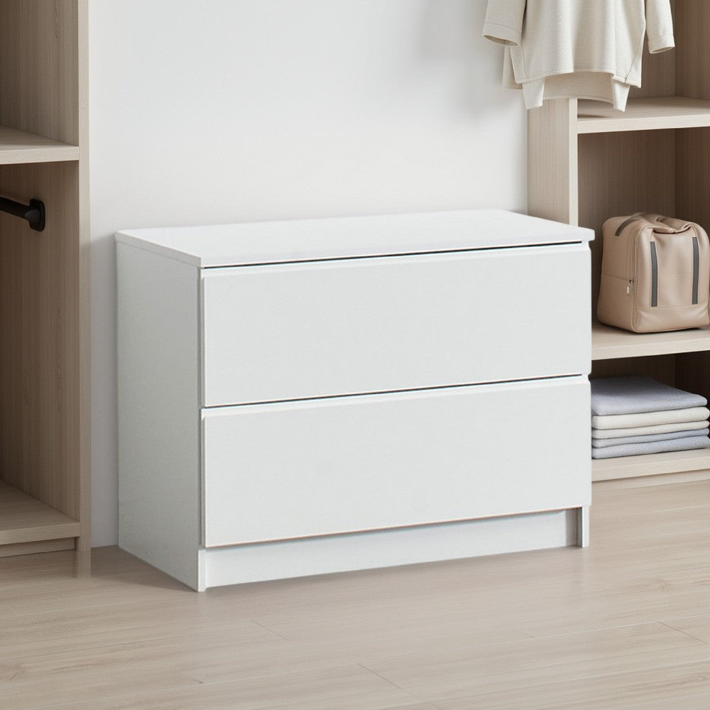 Vedz Dresser Unit with 2 Drawers | Modern White Melamine Finish