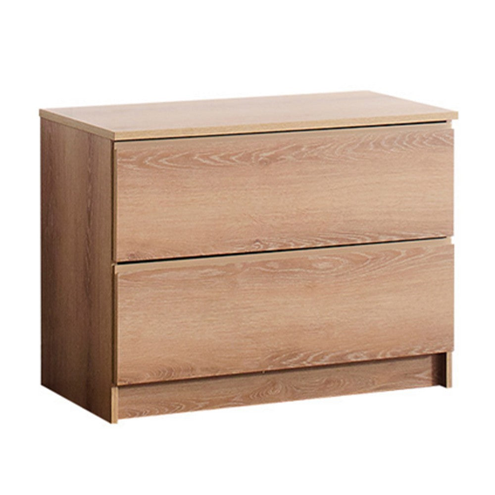 Vedz Dresser Unit with 2 Drawers | Modern Oak Brown Melamine Finish