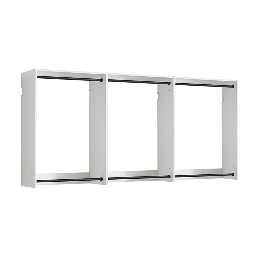 Vedz Wall Mounted Closet Set | 6 Hanging Rods | White Melamine