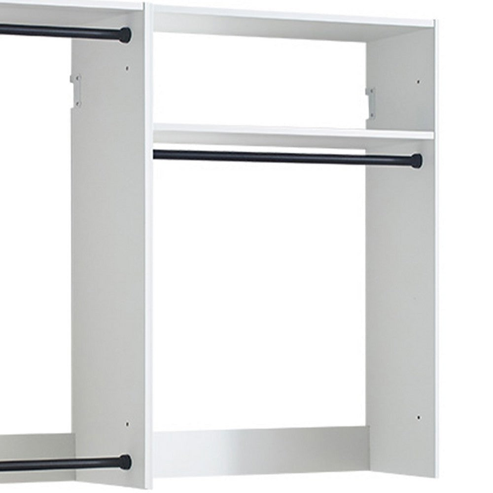 Vedz Wall Mount Closet Set | 1 Side Shelf 5 Hanging Rods | White