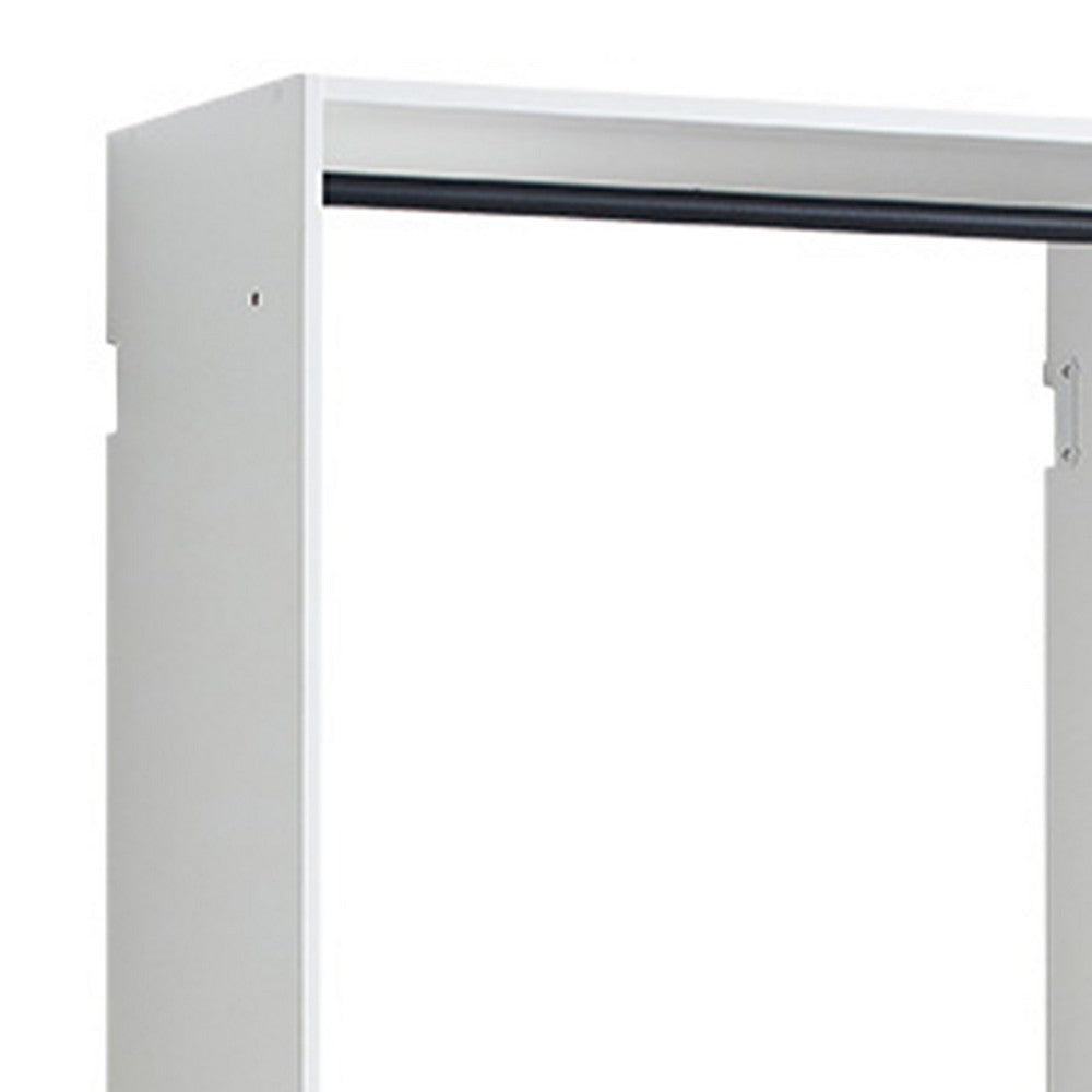 Vedz Wall Mount Closet Set | 1 Side Shelf 5 Hanging Rods | White