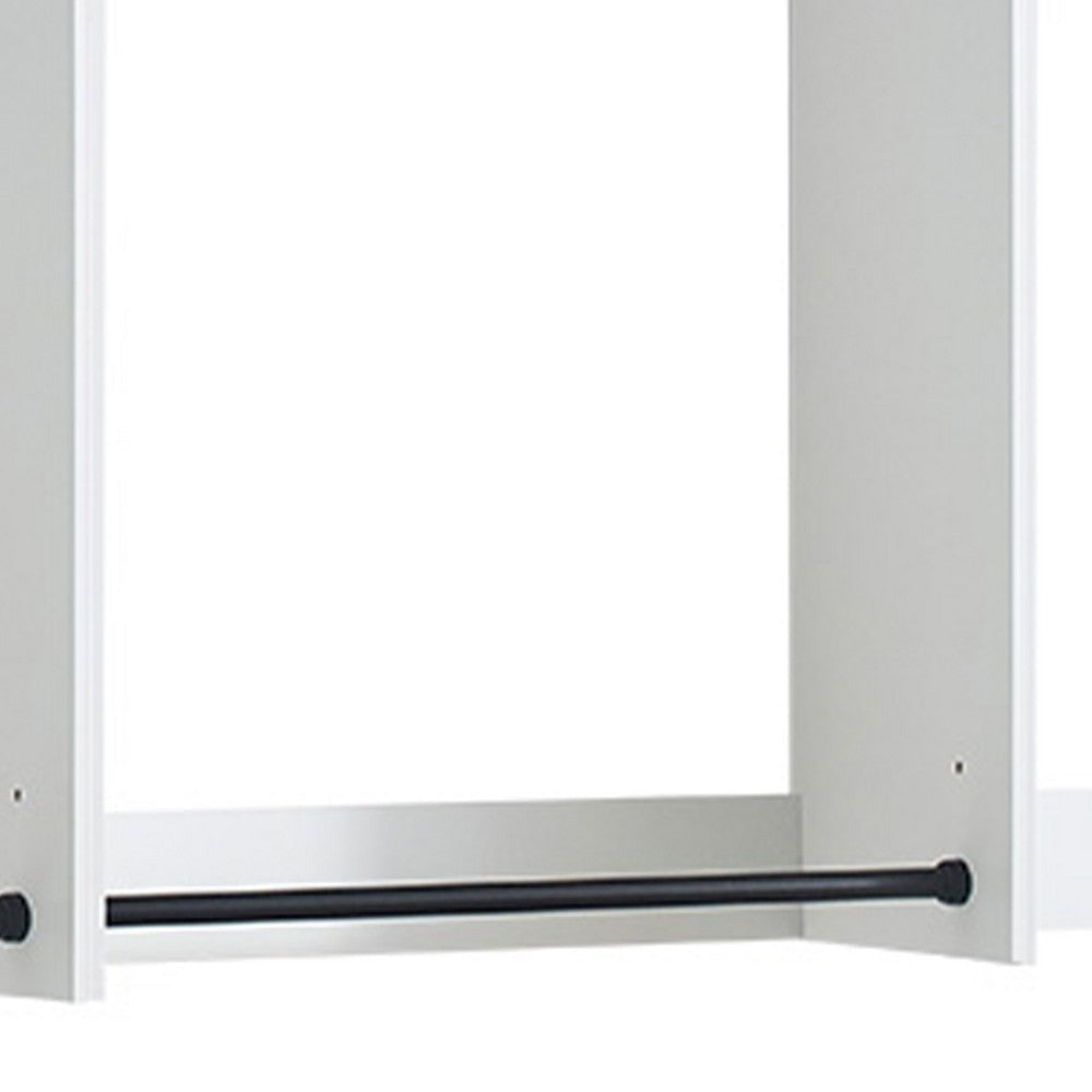 Vedz Wall Mount Closet Set | 1 Side Shelf 5 Hanging Rods | White