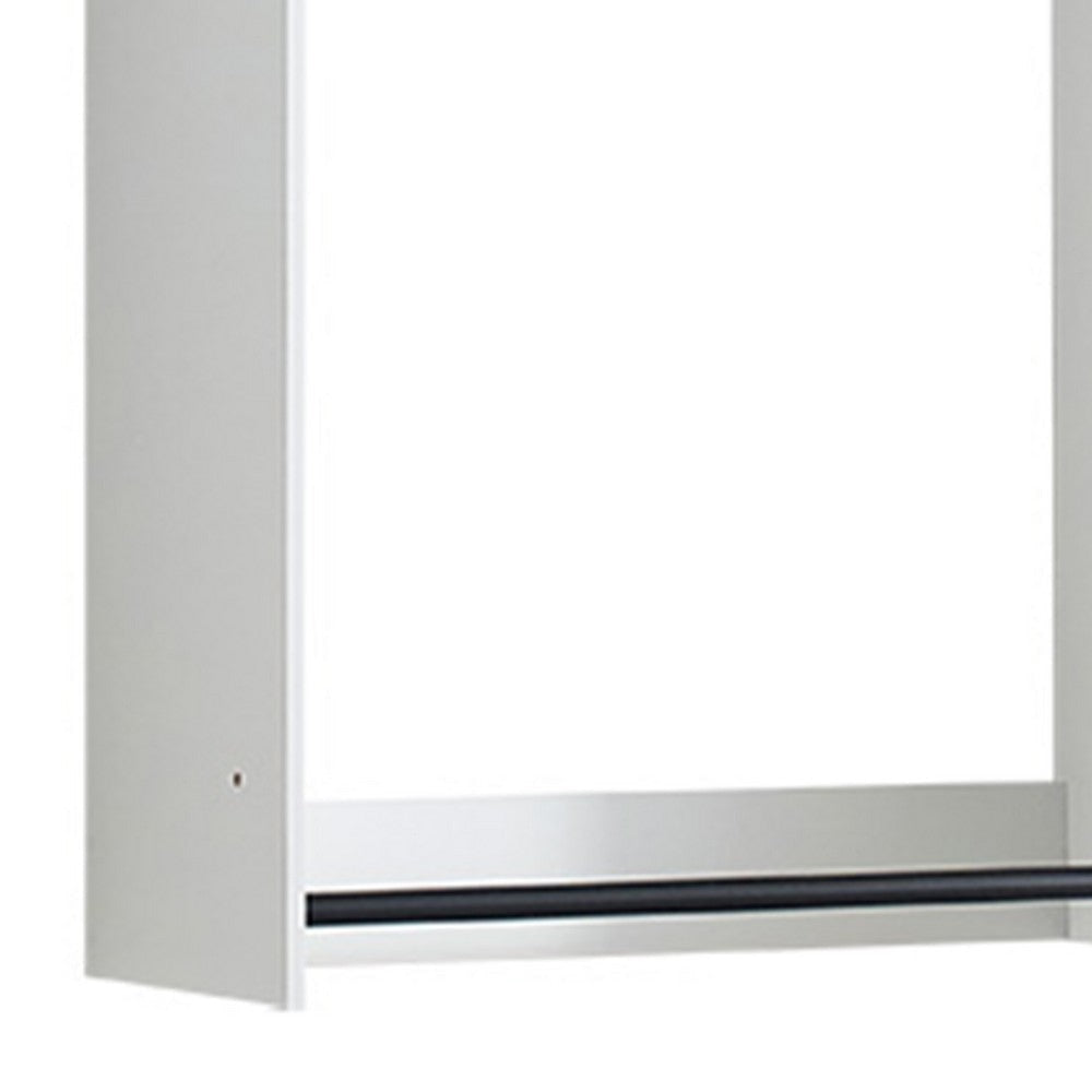 Vedz Wall Mount Closet Set | 1 Center Shelf 5 Hanging Rods | White