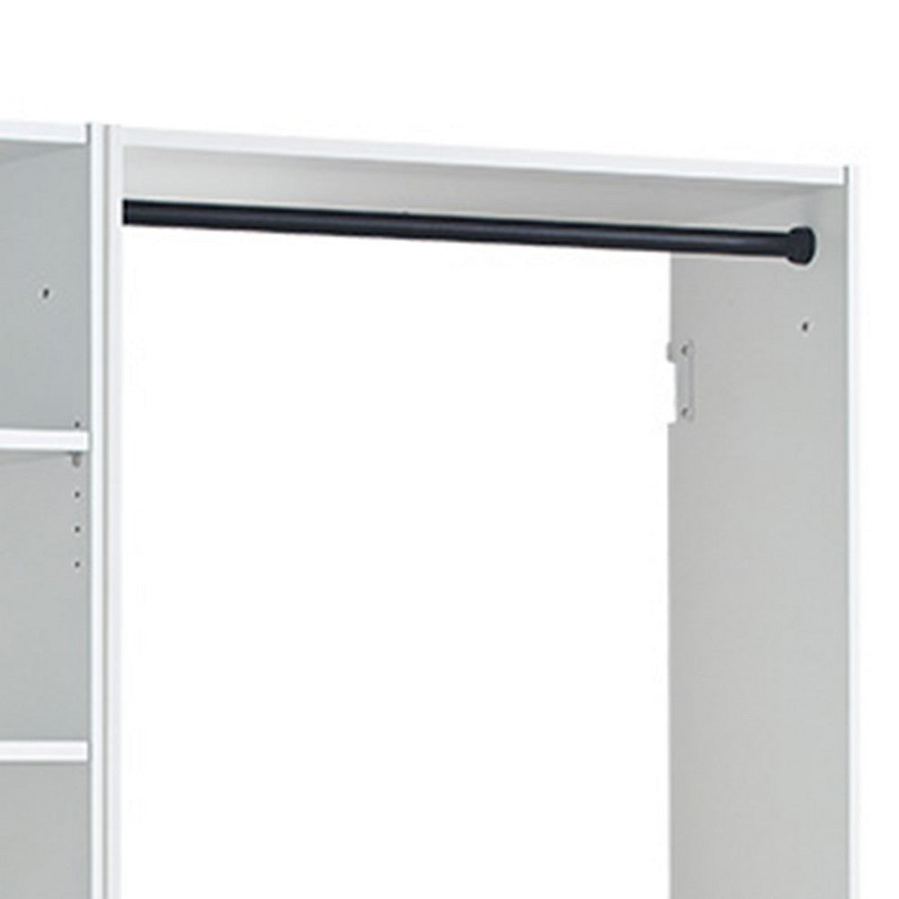 Vedz Walk in Closet w 2 Drawers | 4 Shelves w Hanging Rods | White