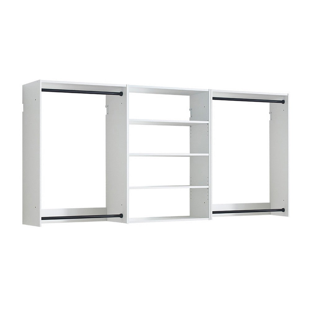 Vedz Walk in Closet w 2 Drawers | 4 Shelves w Hanging Rods | White