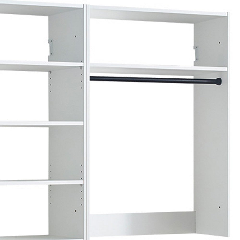 Vedz Walk in Closet w 2 Drawers | 6 Shelves | 2 Hanging Rods | White