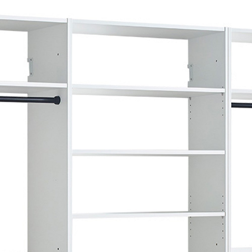 Vedz Walk in Closet w 2 Drawers | 6 Shelves | 2 Hanging Rods | White