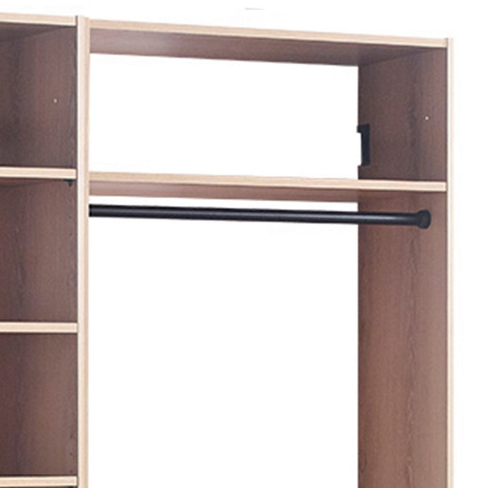 Vedz Walk in Closet w 2 Drawers | 6 Shelves | 2 Hanging Rods | Brown