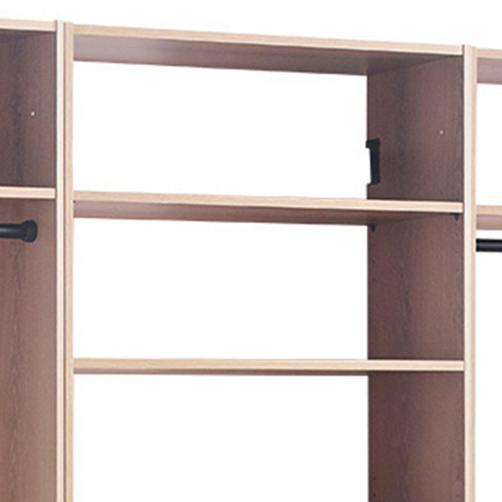 Vedz Walk in Closet w 2 Drawers | 6 Shelves | 2 Hanging Rods | Brown