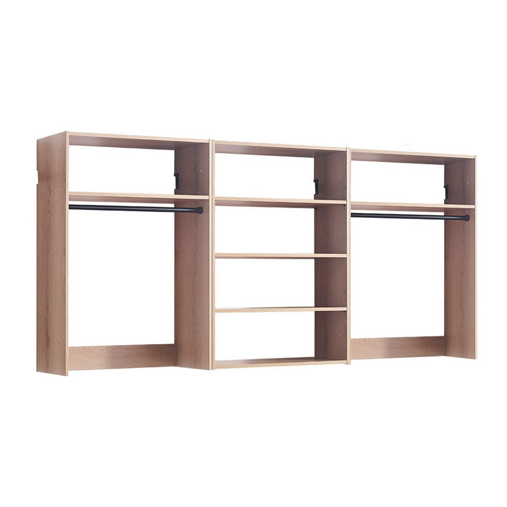 Vedz Walk in Closet w 2 Drawers | 6 Shelves | 2 Hanging Rods | Brown