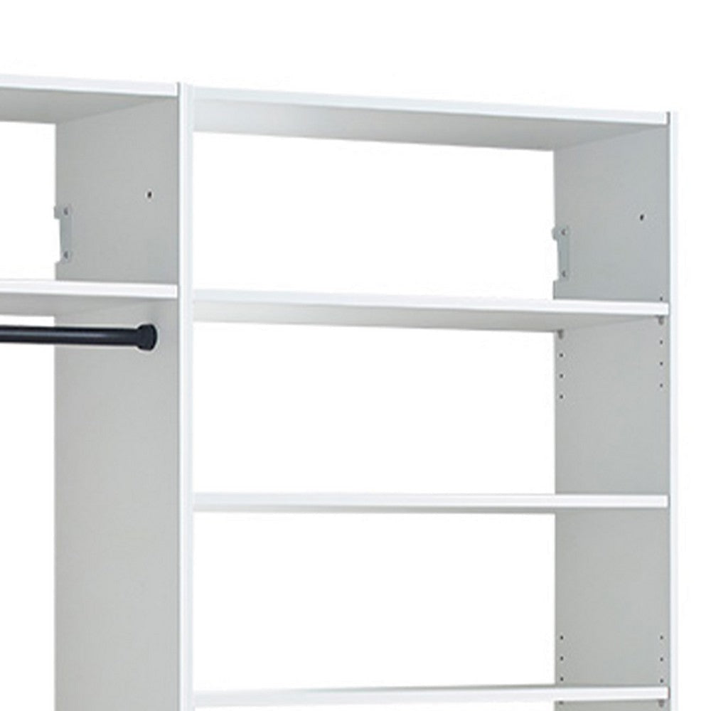 Vedz Walk in Closet w 2 Drawers | 5 Shelves | 3 Hanging Rods | White
