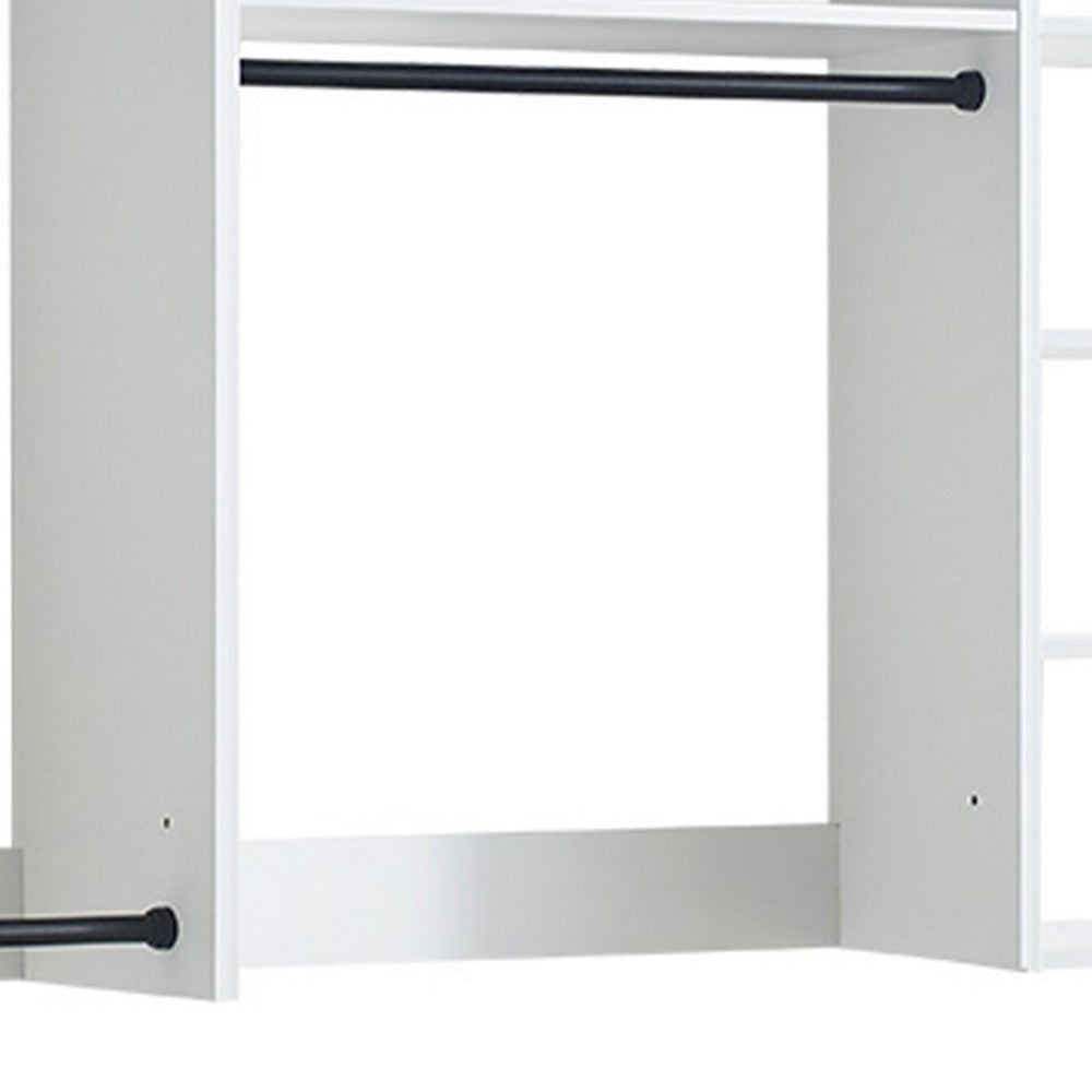 Vedz Walk in Closet w 2 Drawers | 5 Shelves | 3 Hanging Rods | White