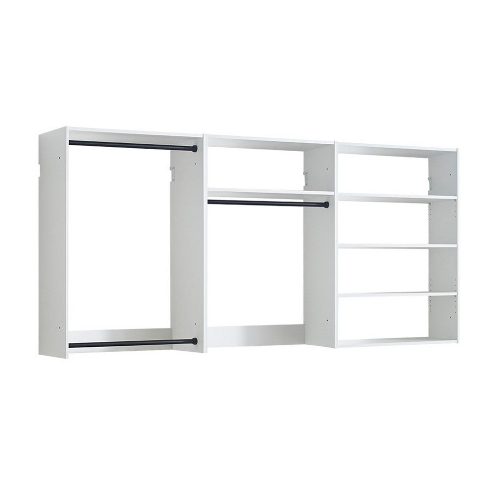 Vedz Walk in Closet w 2 Drawers | 5 Shelves | 3 Hanging Rods | White