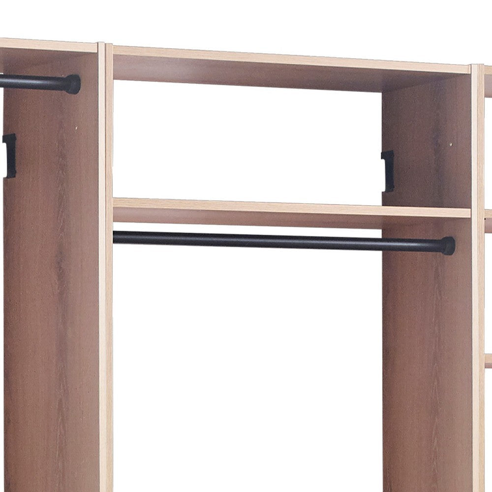 Vedz Walk in Closet w 2 Drawers | 5 Shelves | 3 Hanging Rods | Brown