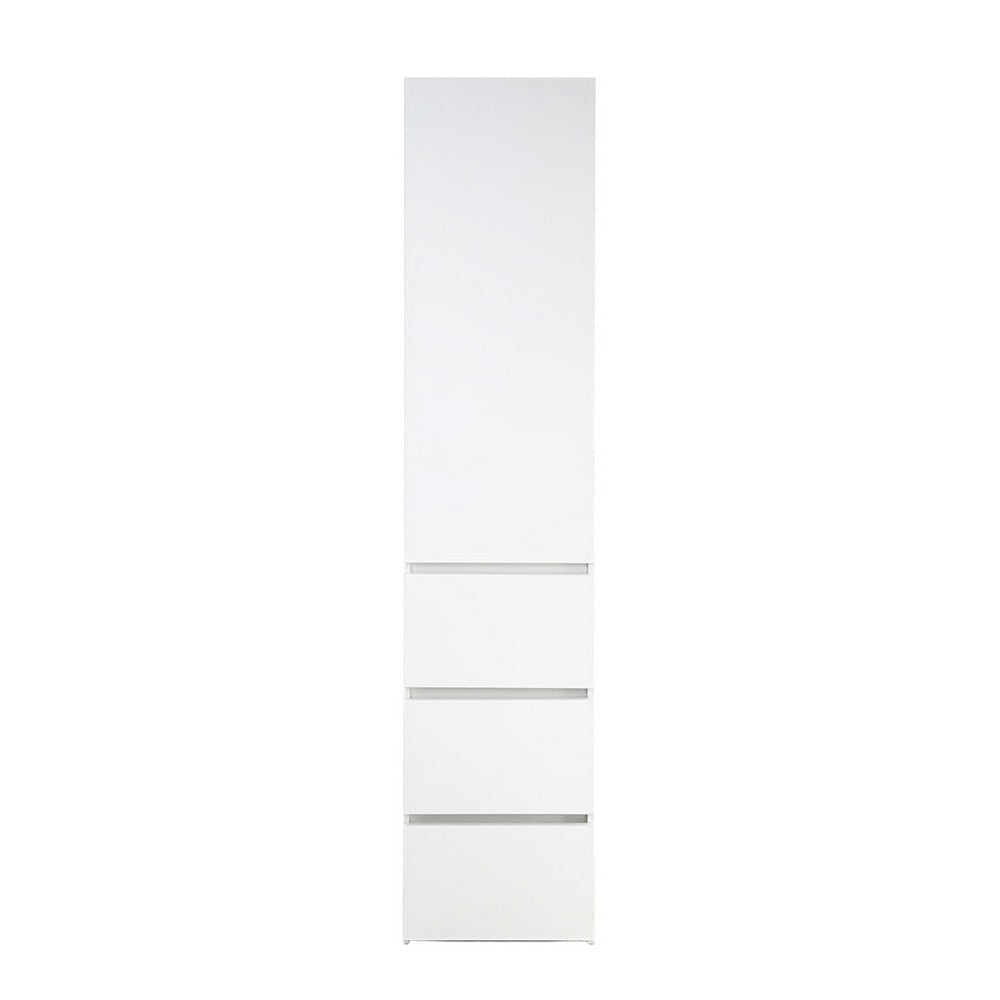 Ely Slim Closet Cabinet | 3 Drawers | 71" | White Melamine and Wood
