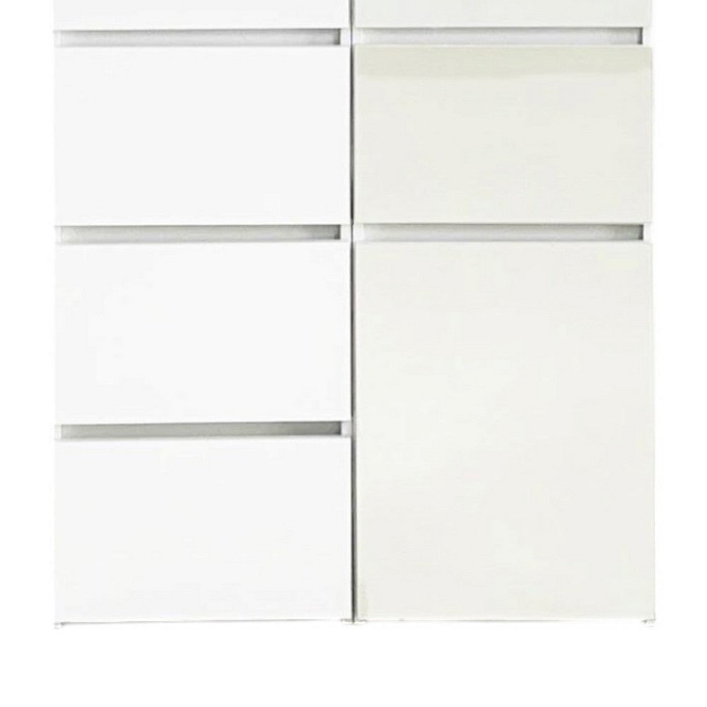 Ely Dual Closet Cabinet w Mirror | 4 Drawers | 71’’ | White Melamine BM337104