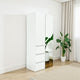 Ely Dual Closet Cabinet w Mirror | 4 Drawers | 71" | White Melamine
